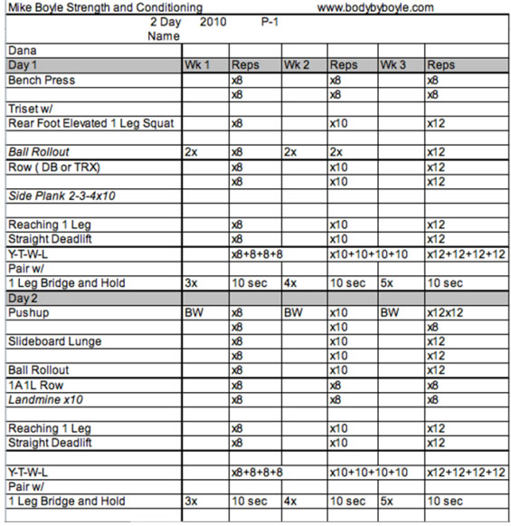 fitness training template